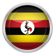 Glossy Button - Flag of Uganda N3