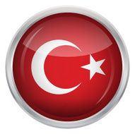 Glossy Button - Flag of Turkey N4
