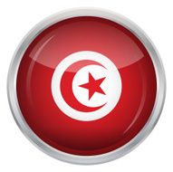 Glossy Button - Flag of Tunisia N3