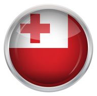 Glossy Button - Flag of Tonga N4