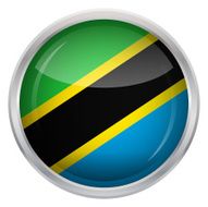 Glossy Button - Flag of Tanzania N4