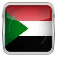 Glossy Button - Flag of Sudan N2