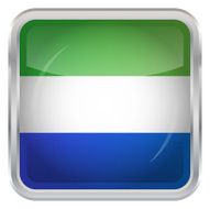 Glossy Button - Flag of Sierra Leone N3