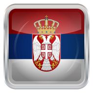 Glossy Button - Flag of Serbia N3