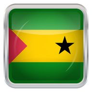Glossy Button - Flag of Sao Tome and Principe N3