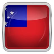Glossy Button - Flag of Samoa N3
