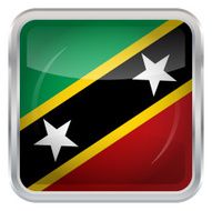 Glossy Button - Flag of Saint Kitts and Nevis N2