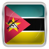 Glossy Button - Flag of Mozambique N3