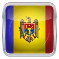 Glossy Button - Flag of Moldova N3