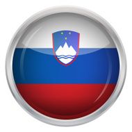 Glossy Button - Flag of Slovenia N4