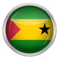 Glossy Button - Flag of Sao Tome and Principe N4