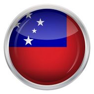 Glossy Button - Flag of Samoa N4
