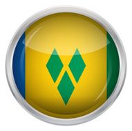 Glossy Button - Flag of Saint Vincent and the Grenadines N4