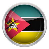 Glossy Button - Flag of Mozambique N4