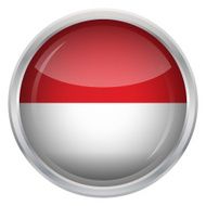 Glossy Button - Flag of Monaco N4