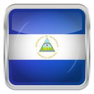 Glossy Button - Flag of Nicaragua N3