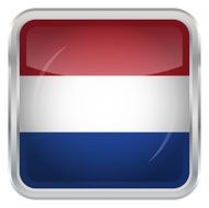 Glossy Button - Flag of Netherlands N3
