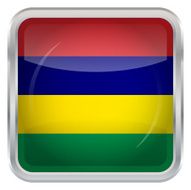 Glossy Button - Flag of Mauritius N3