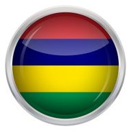 Glossy Button - Flag of Mauritius N4
