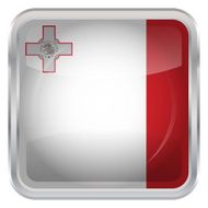 Glossy Button - Flag of Malta N3