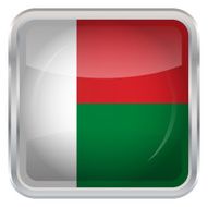 Glossy Button - Flag of Madagascar N3
