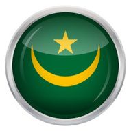Glossy Button - Flag of Mauritania N3