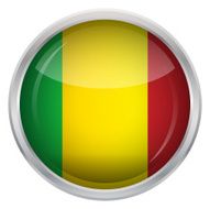 Glossy Button - Flag of Mali N3