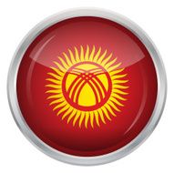 Glossy Button - Flag of Kyrgyzstan N4