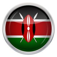 Glossy Button - Flag of Kenya N3