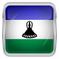 Glossy Button - Flag of Lesotho N3