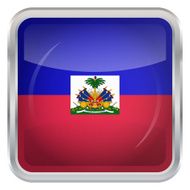 Glossy Button - Flag of Haiti N3