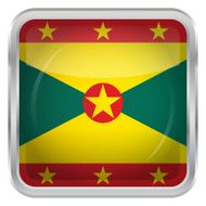 Glossy Button - Flag of Grenada N3