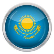 Glossy Button - Flag of Kazakhstan N4