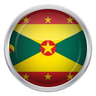 Glossy Button - Flag of Grenada N4
