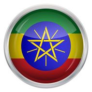 Glossy Button - Flag of Ethiopia