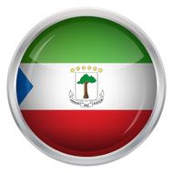 Glossy Button - Flag of Equatorial Guinea
