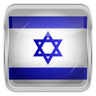 Glossy Button - Flag of Israel N3