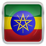Glossy Button - Flag of Ethiopia N4