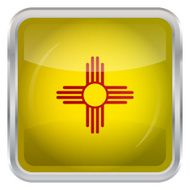 Glossy Button - Flag of New Mexico N3