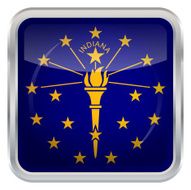 Glossy Button - Flag of Indiana N3
