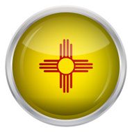 Glossy Button - Flag of New Mexico N4