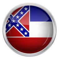 Glossy Button - Flag of Mississippi N3