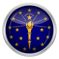 Glossy Button - Flag of Indiana N4
