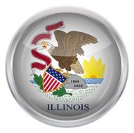 Glossy Button - Flag of Illinois N4