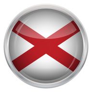 Glossy Button - Flag of Alabama N4