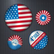 Set of american vector badges - independence 4 July