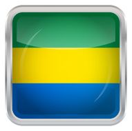 Glossy Button - Flag of Gabon