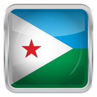 Glossy Button - Flag of Djibouti
