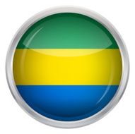Glossy Button - Flag of Gabon N2