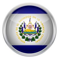 Glossy Button - Flag of El Salvador